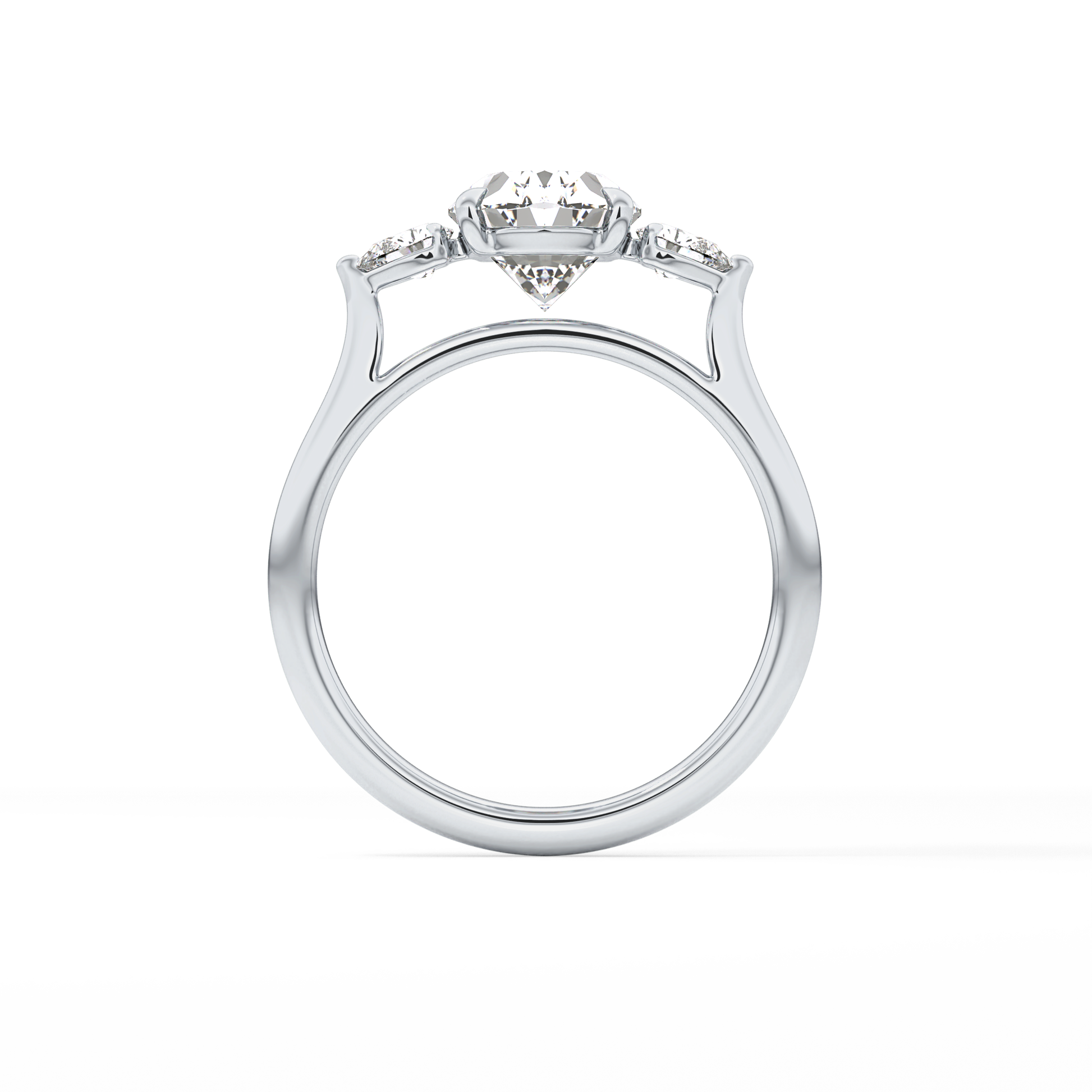 Oval Three Stone Lab Grown Diamond Engagement Ring
