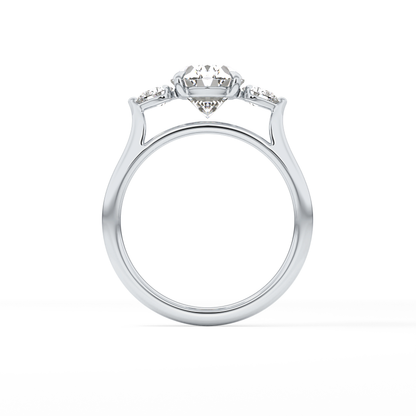 Oval Three Stone Lab Grown Diamond Engagement Ring