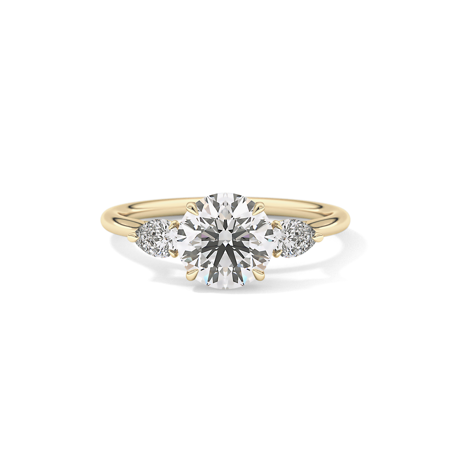 Round Three Stone Lab Grown Diamond Engagement Ring