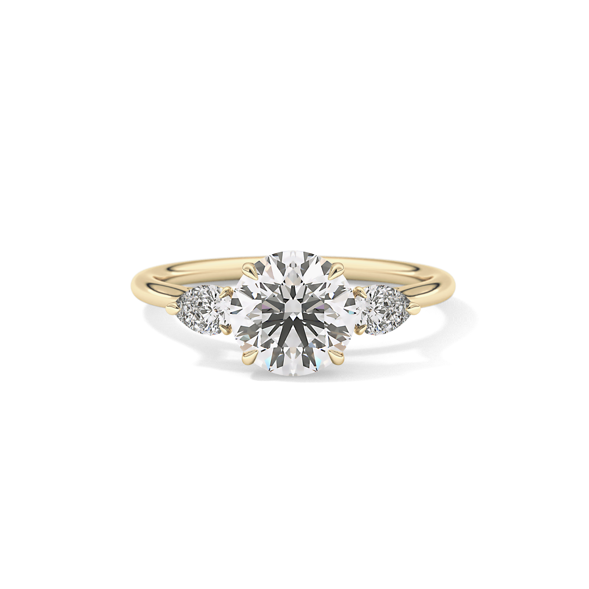 Round Three Stone Lab Grown Diamond Engagement Ring
