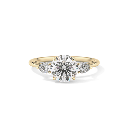 Round Three Stone Lab Grown Diamond Engagement Ring