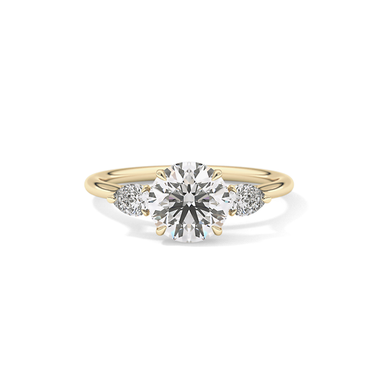 Round Three Stone Lab Grown Diamond Engagement Ring