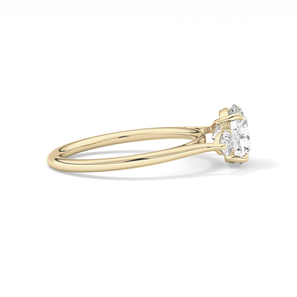 Round Three Stone Lab Grown Diamond Engagement Ring