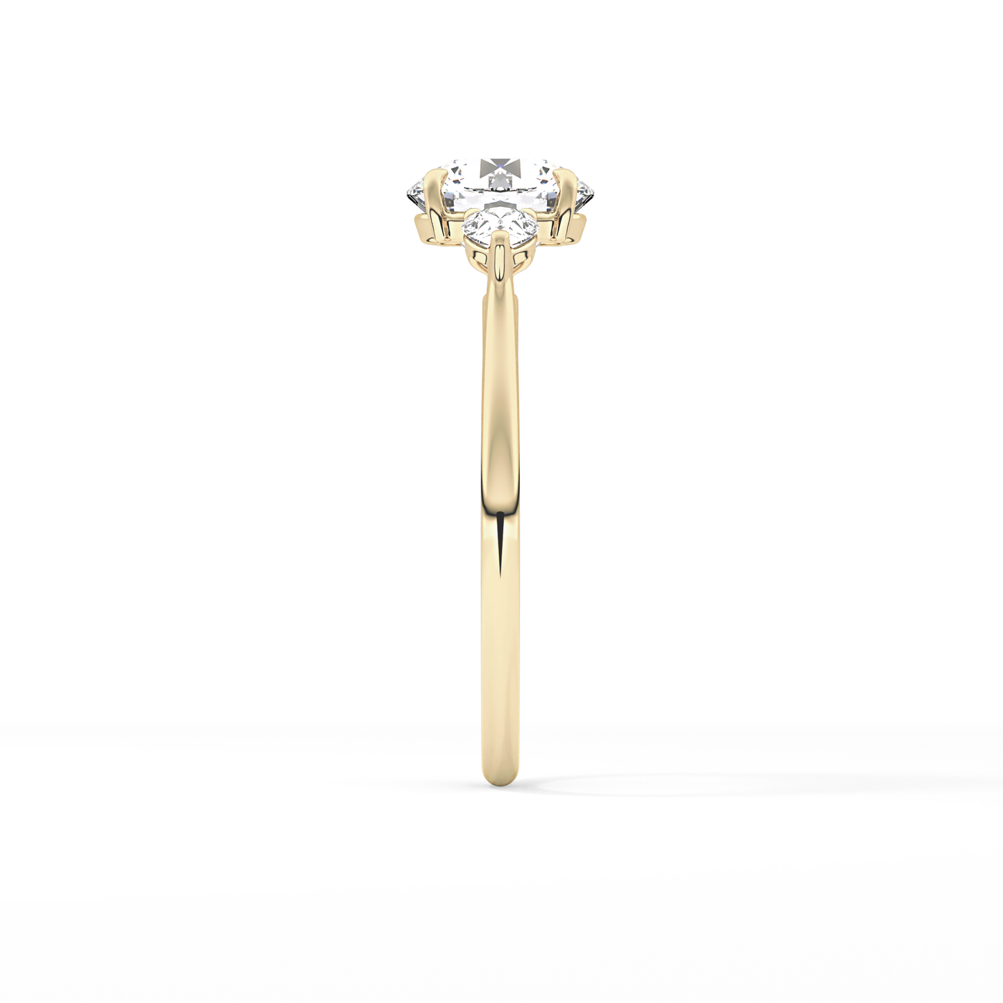 Round Three Stone Lab Grown Diamond Engagement Ring