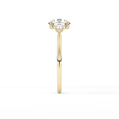 Round Three Stone Lab Grown Diamond Engagement Ring