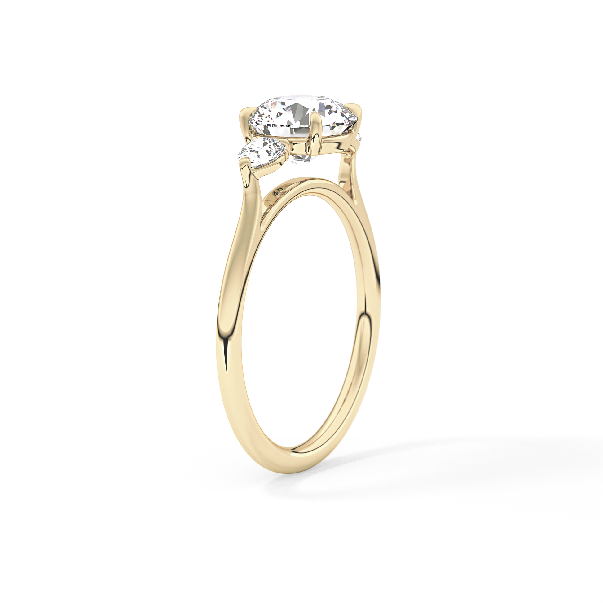 Round Three Stone Lab Grown Diamond Engagement Ring