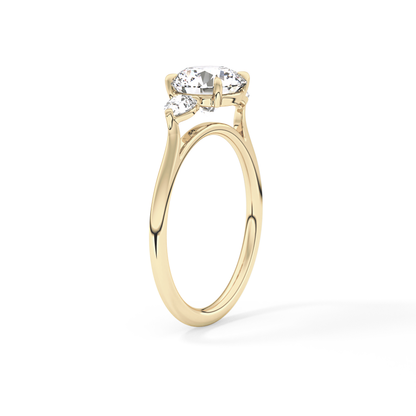 Round Three Stone Lab Grown Diamond Engagement Ring