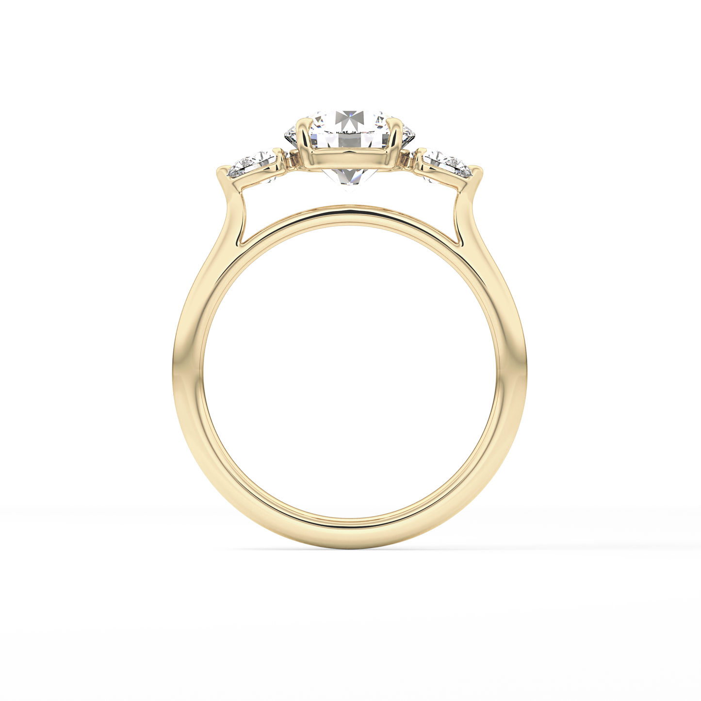 Round Three Stone Lab Grown Diamond Engagement Ring