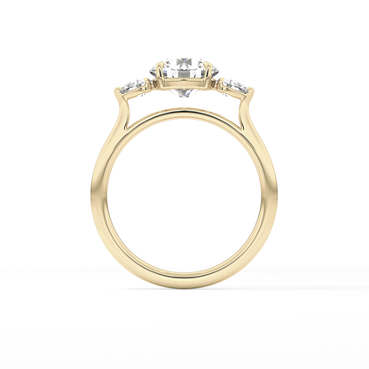 Round Three Stone Lab Grown Diamond Engagement Ring