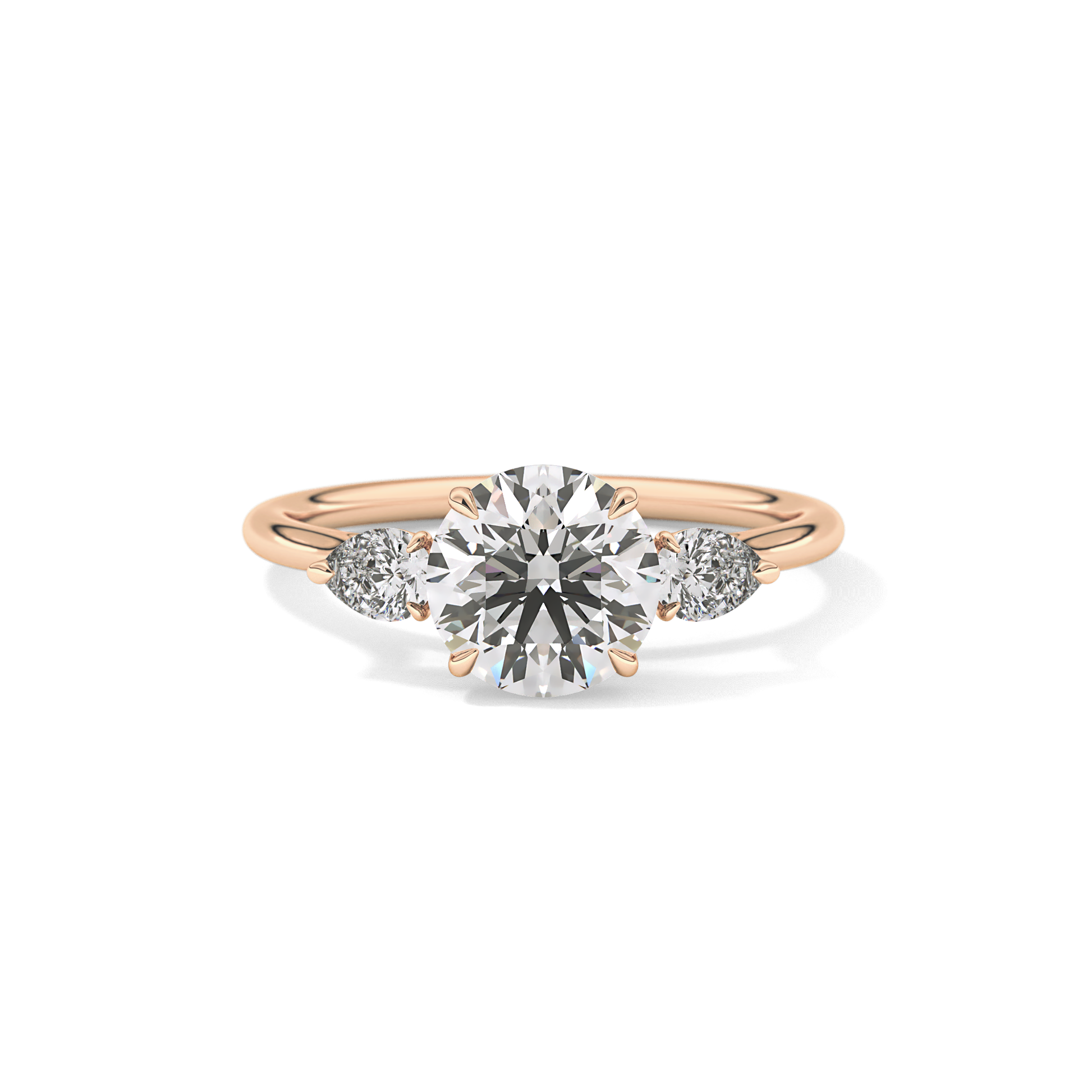 Round Three Stone Lab Grown Diamond Engagement Ring