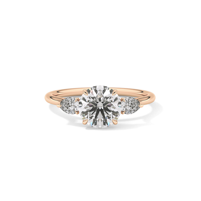 Round Three Stone Lab Grown Diamond Engagement Ring