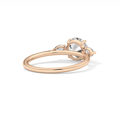 Round Three Stone Lab Grown Diamond Engagement Ring