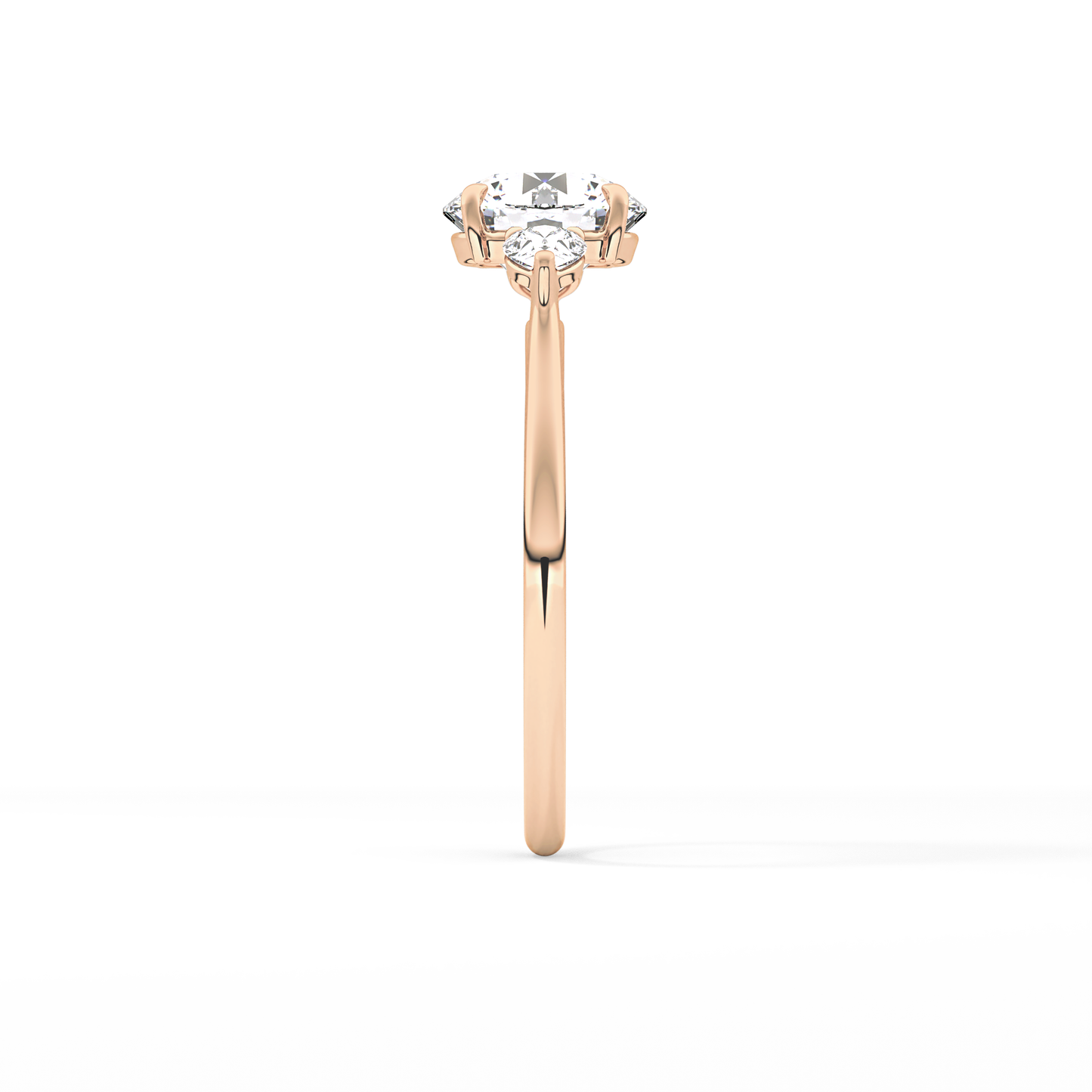 Round Three Stone Lab Grown Diamond Engagement Ring