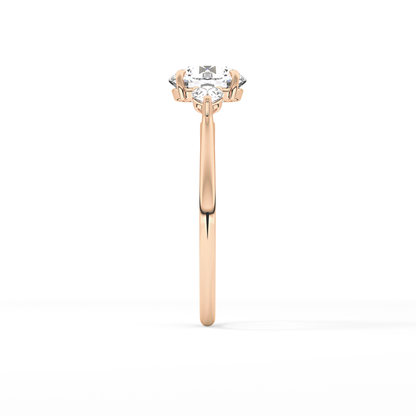 Round Three Stone Lab Grown Diamond Engagement Ring
