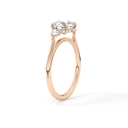 Round Three Stone Lab Grown Diamond Engagement Ring