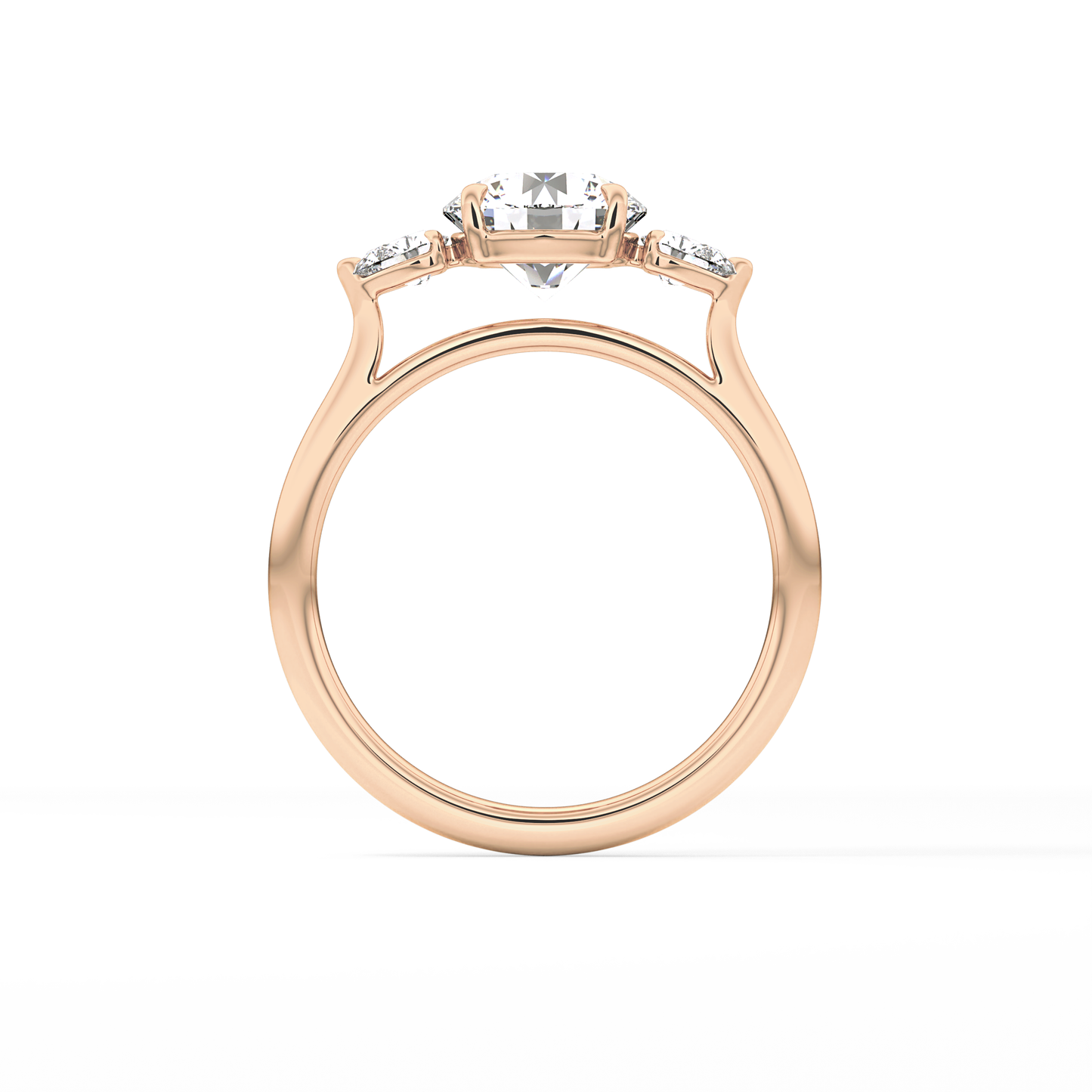 Round Three Stone Lab Grown Diamond Engagement Ring