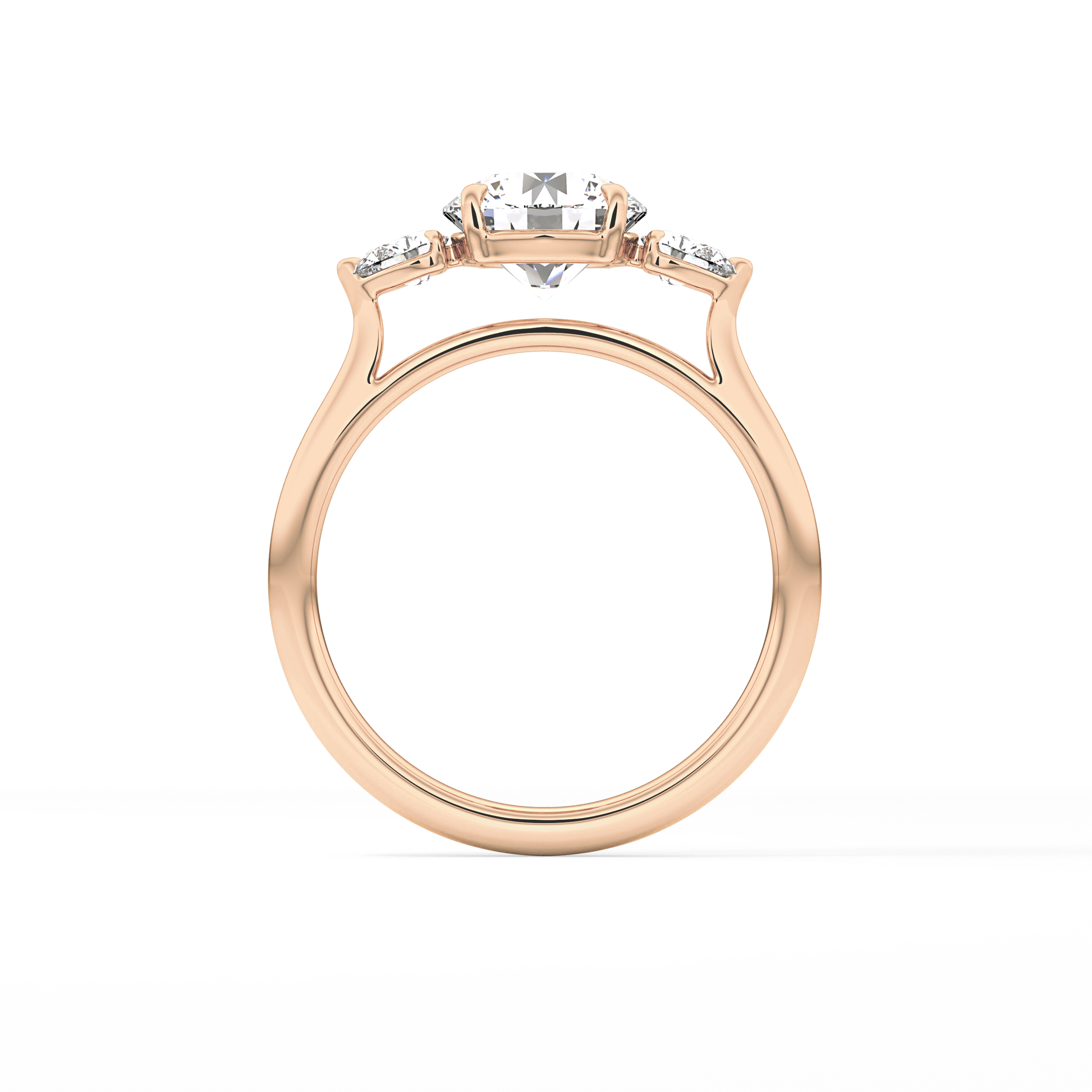 Round Three Stone Lab Grown Diamond Engagement Ring