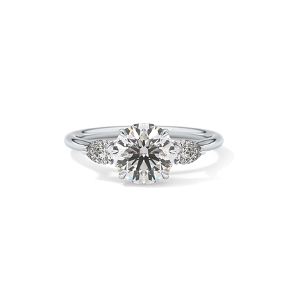 Round Three Stone Lab Grown Diamond Engagement Ring