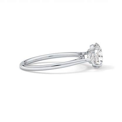 Round Three Stone Lab Grown Diamond Engagement Ring