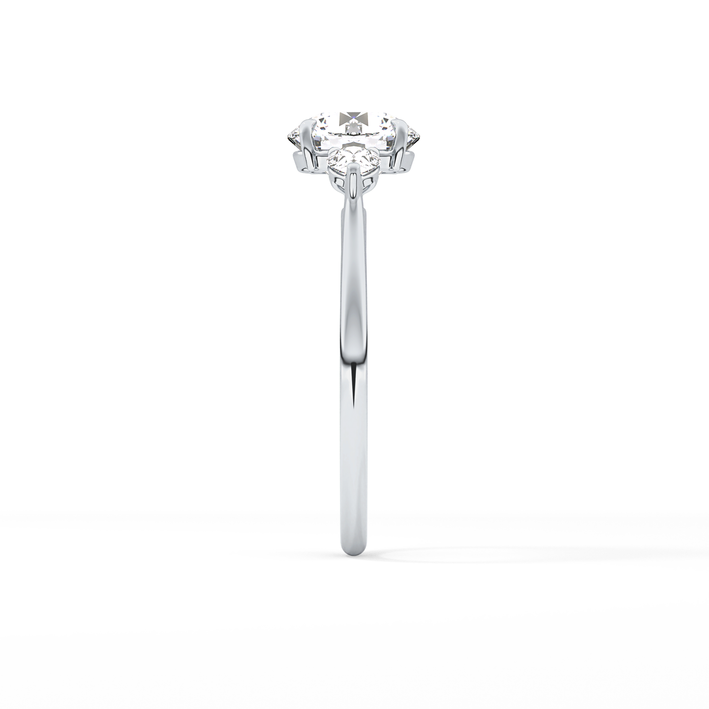 Round Three Stone Lab Grown Diamond Engagement Ring