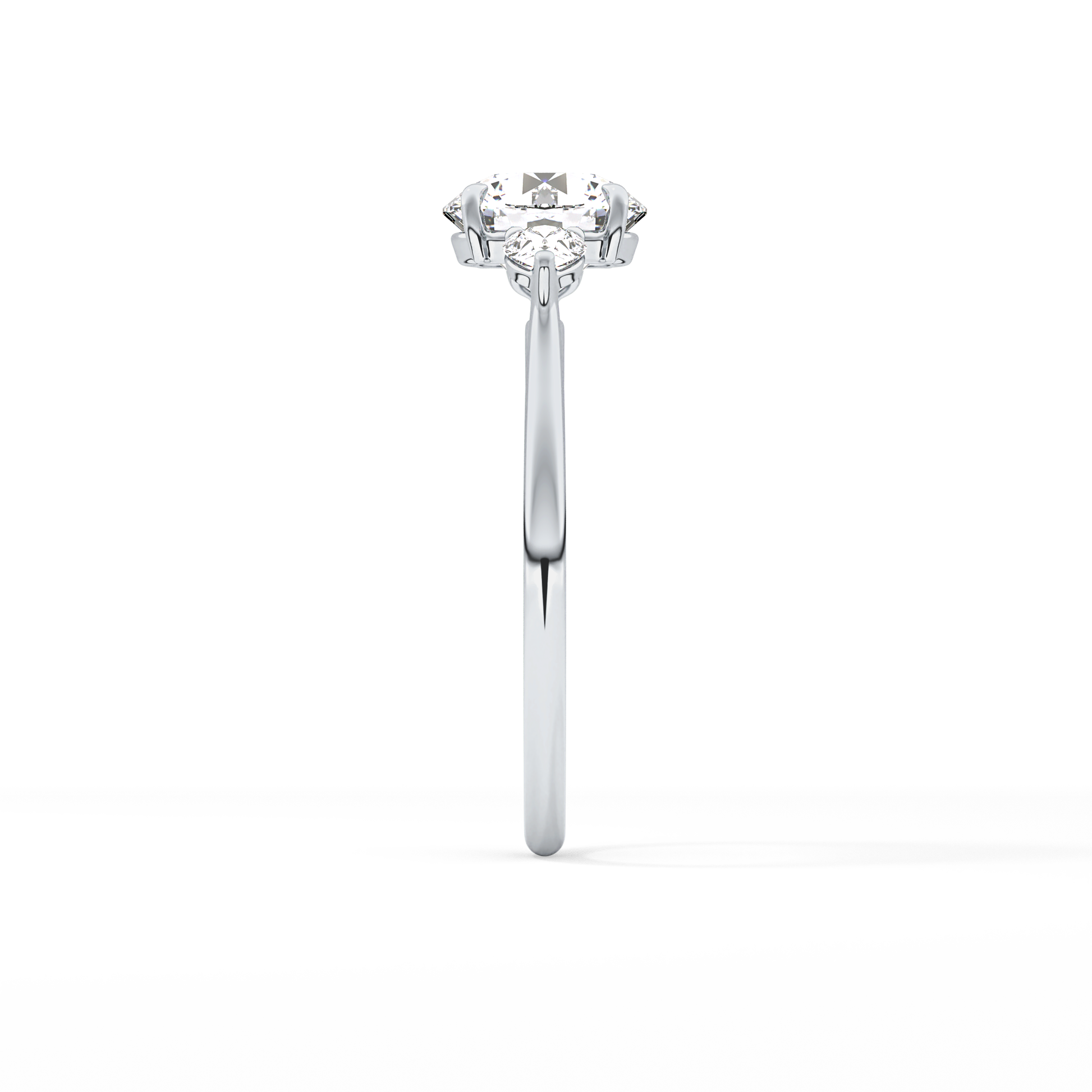 Round Three Stone Lab Grown Diamond Engagement Ring