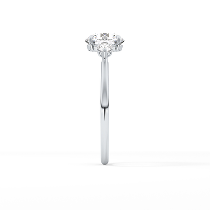 Round Three Stone Lab Grown Diamond Engagement Ring