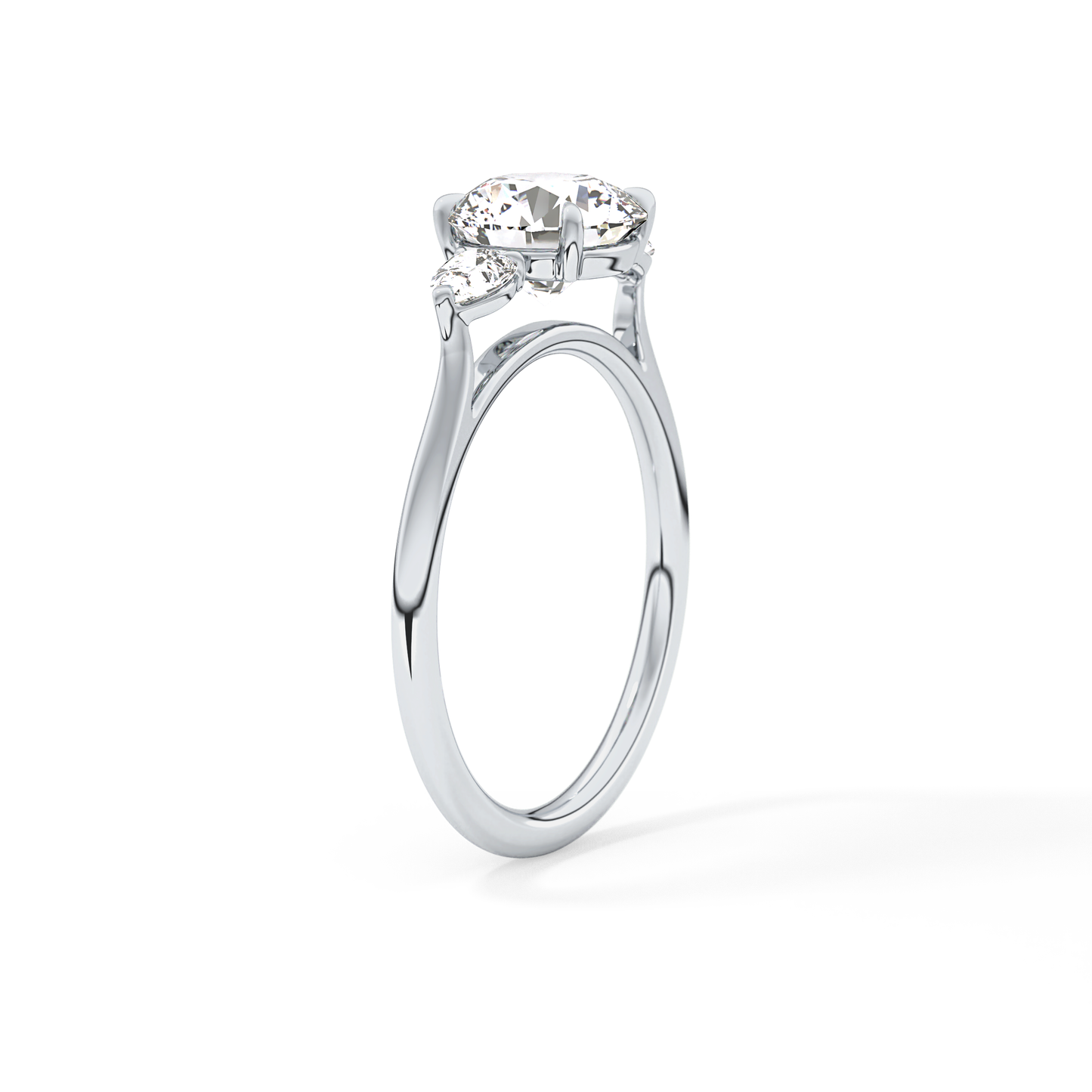 Round Three Stone Lab Grown Diamond Engagement Ring