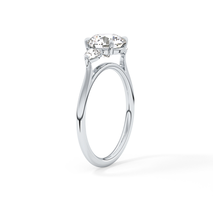 Round Three Stone Lab Grown Diamond Engagement Ring