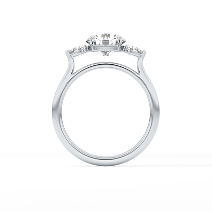Round Three Stone Lab Grown Diamond Engagement Ring