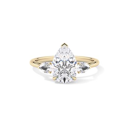 Pear Three Stone Lab Grown Diamond Engagement Ring