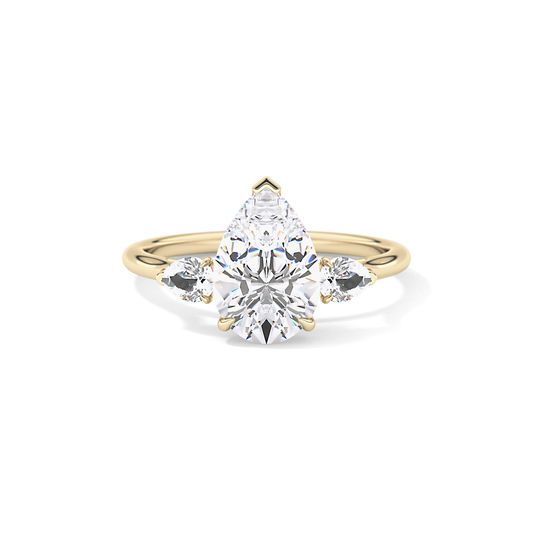 Pear Three Stone Lab Grown Diamond Engagement Ring