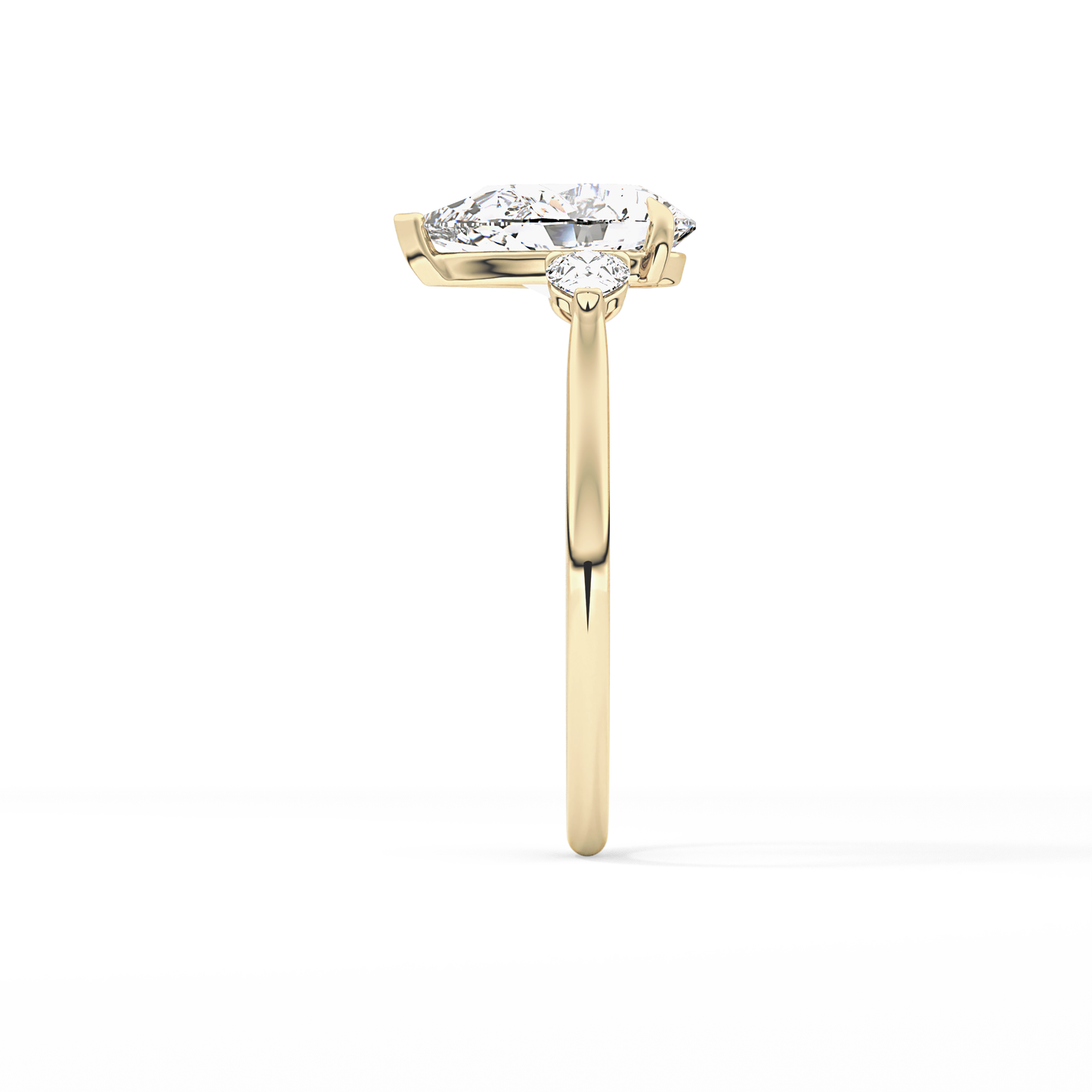 Pear Three Stone Lab Grown Diamond Engagement Ring