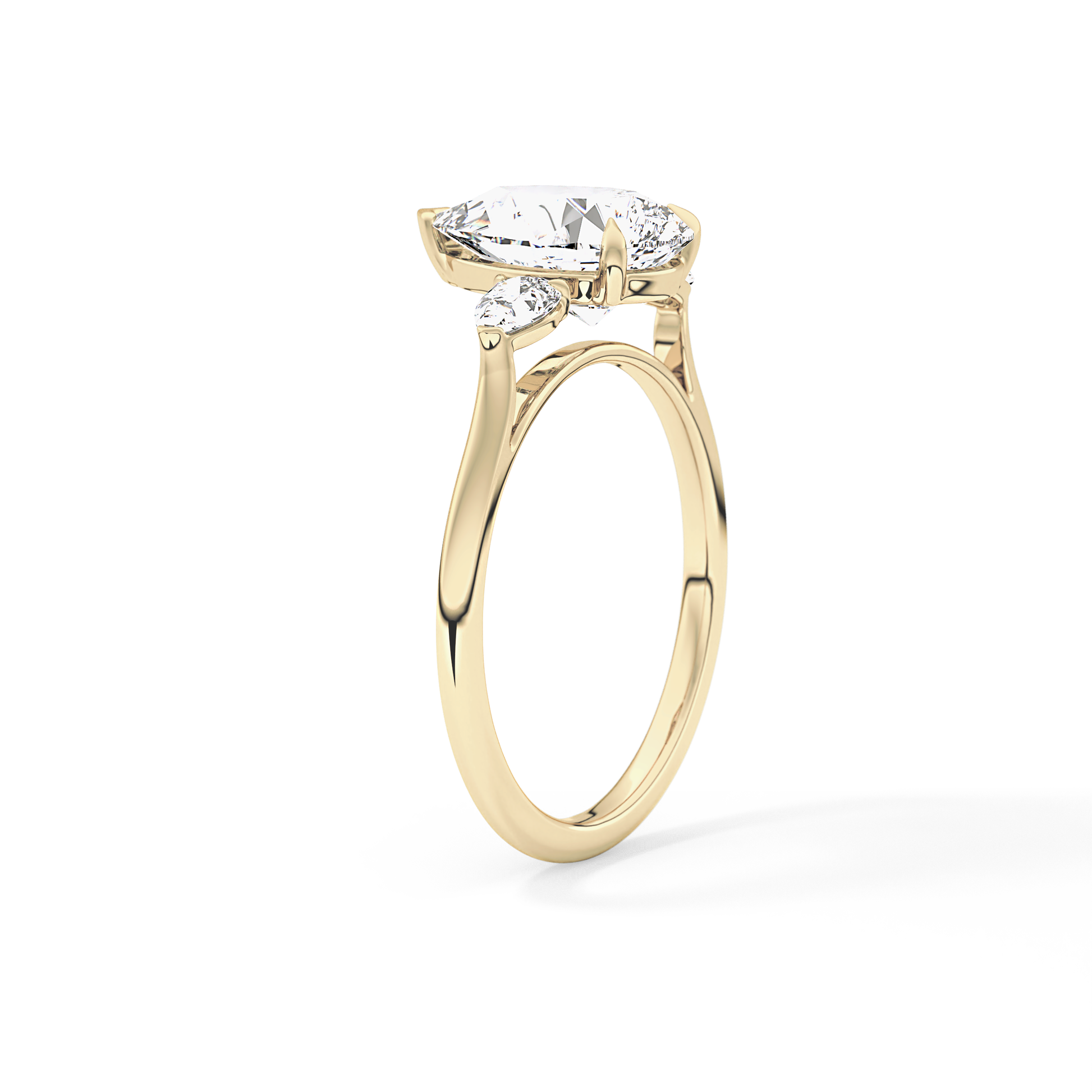 Pear Three Stone Lab Grown Diamond Engagement Ring