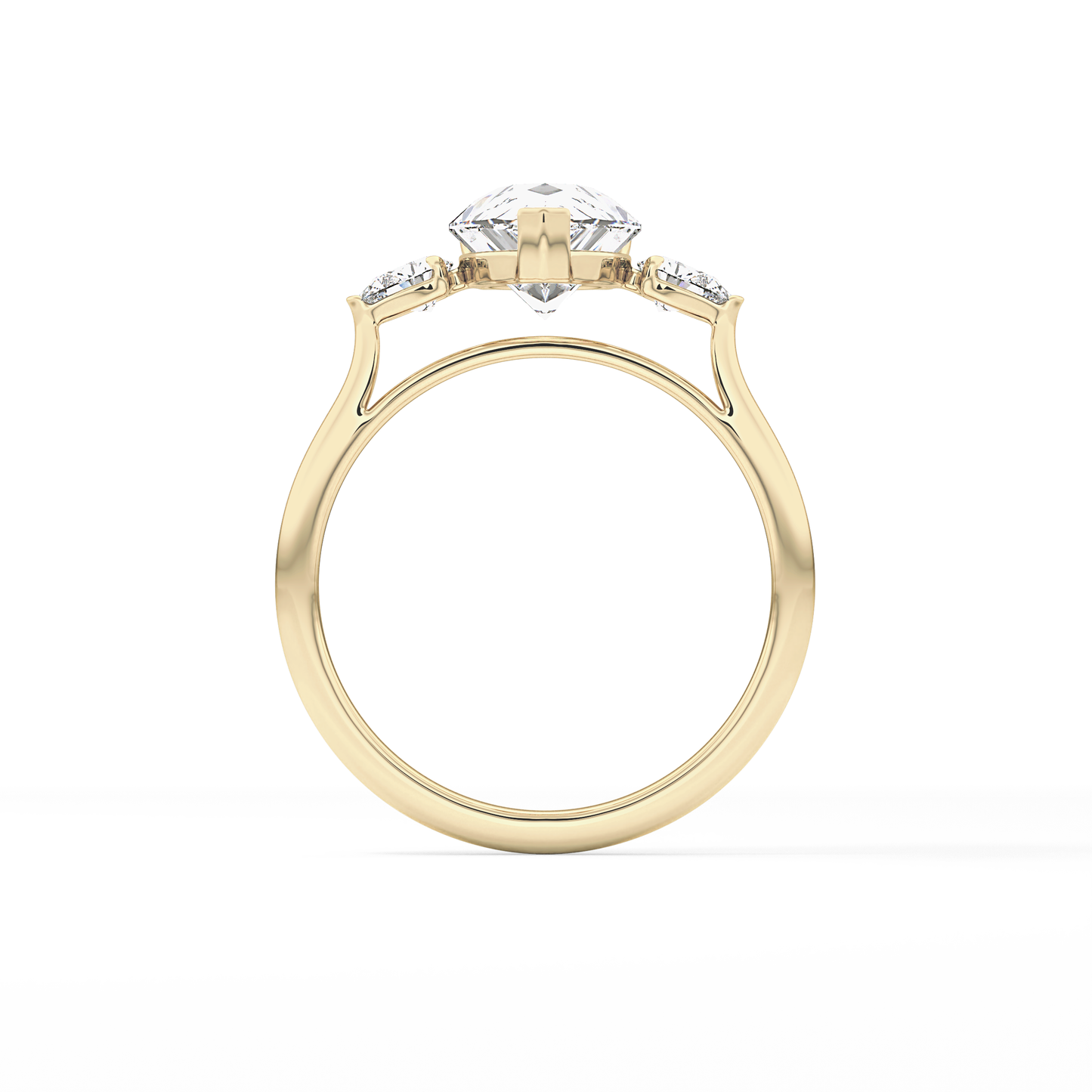 Pear Three Stone Lab Grown Diamond Engagement Ring