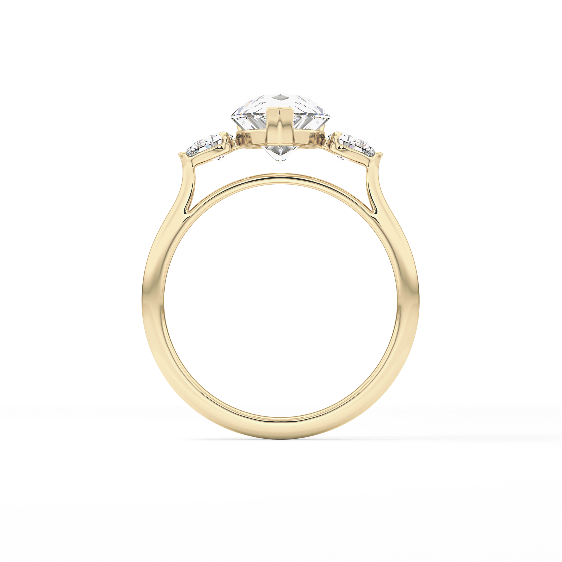Pear Three Stone Lab Grown Diamond Engagement Ring