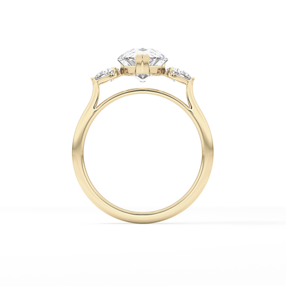 Pear Three Stone Lab Grown Diamond Engagement Ring
