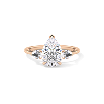 Pear Three Stone Lab Grown Diamond Engagement Ring