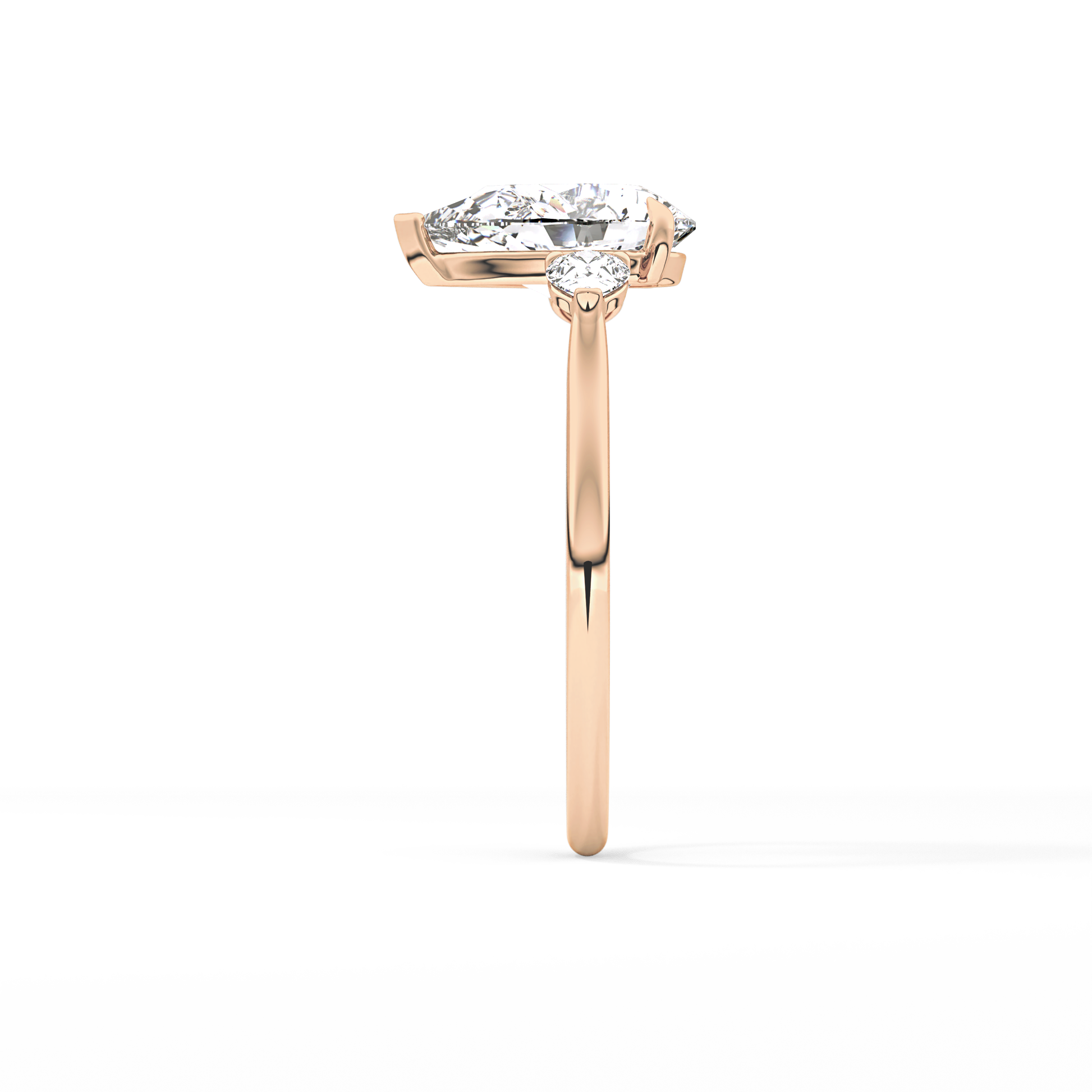 Pear Three Stone Lab Grown Diamond Engagement Ring