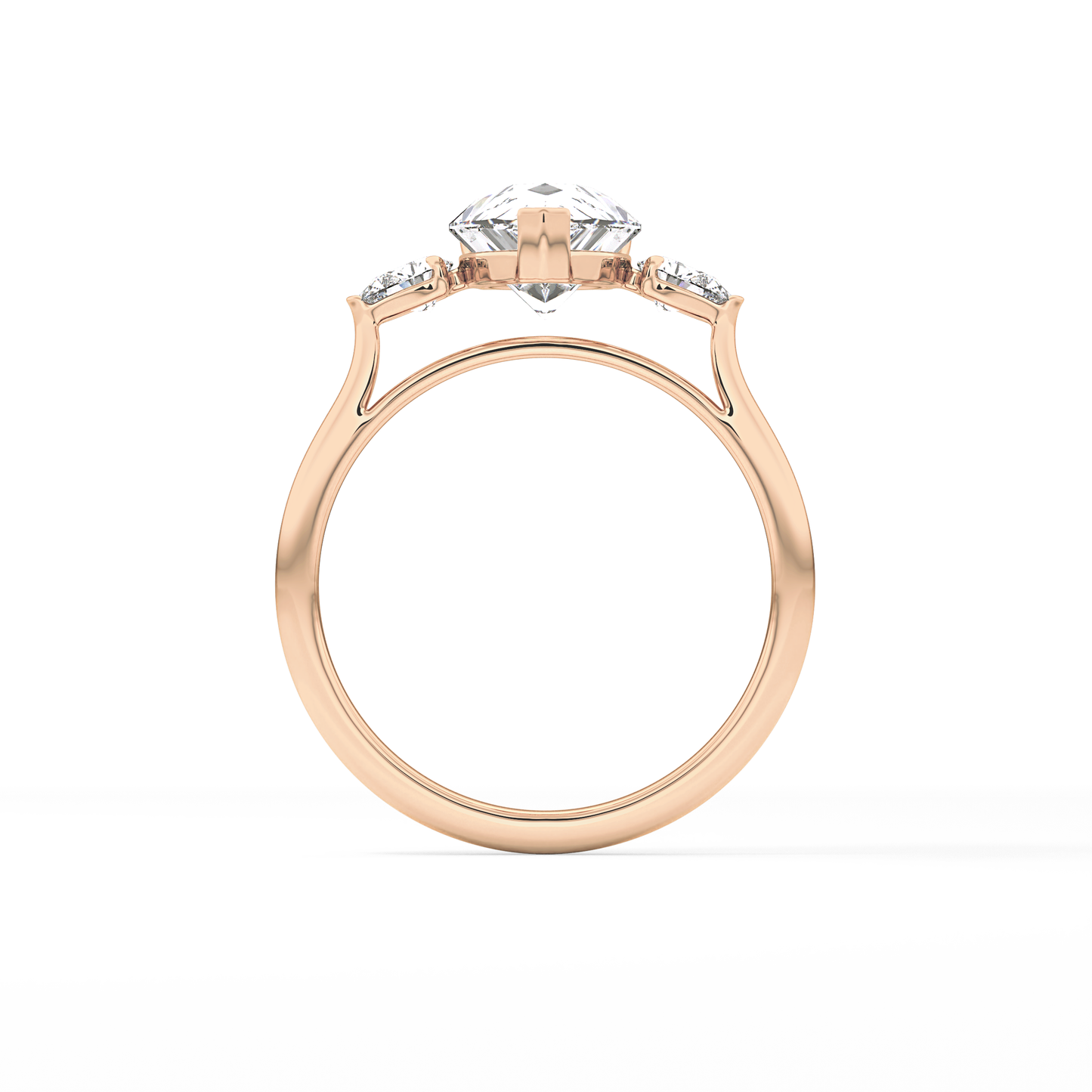 Pear Three Stone Lab Grown Diamond Engagement Ring