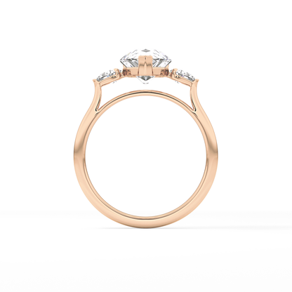 Pear Three Stone Lab Grown Diamond Engagement Ring