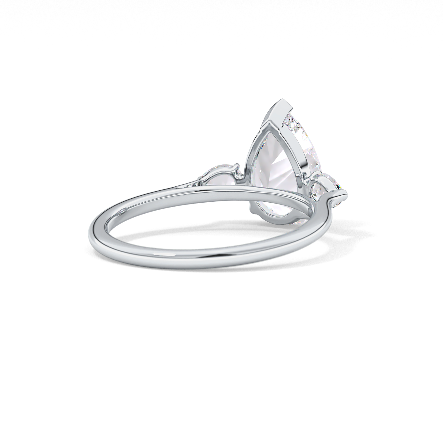 Pear Three Stone Lab Grown Diamond Engagement Ring