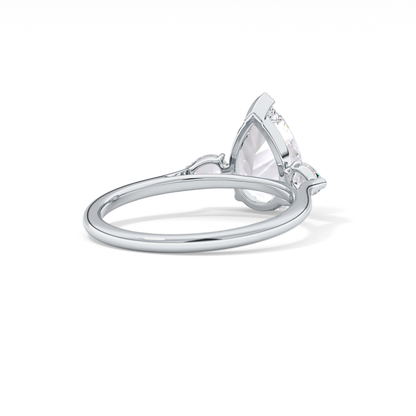 Pear Three Stone Lab Grown Diamond Engagement Ring