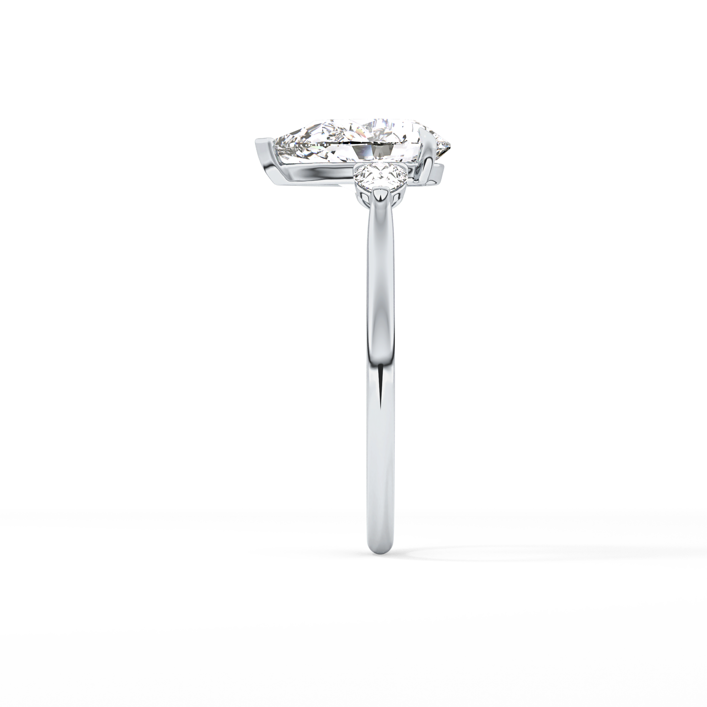 Pear Three Stone Lab Grown Diamond Engagement Ring