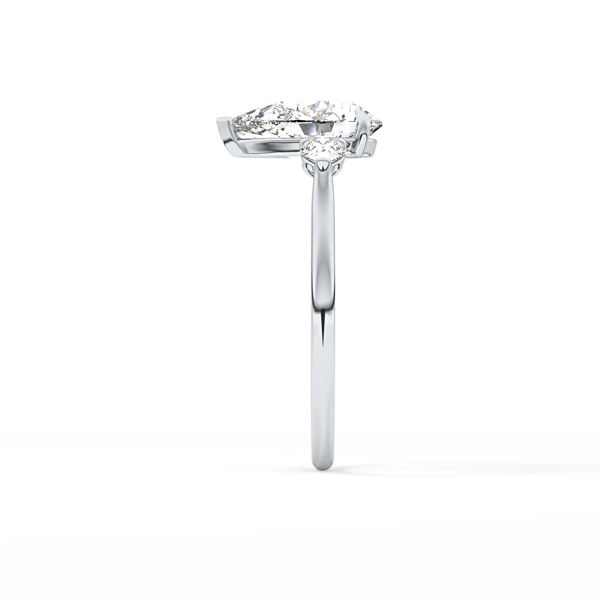 Pear Three Stone Lab Grown Diamond Engagement Ring