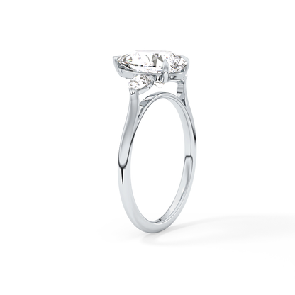 Pear Three Stone Lab Grown Diamond Engagement Ring