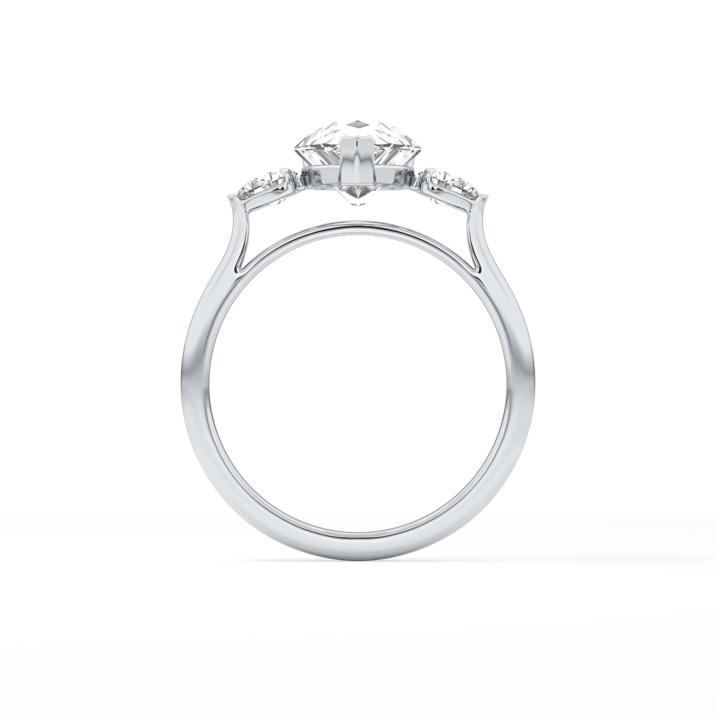 Pear Three Stone Lab Grown Diamond Engagement Ring