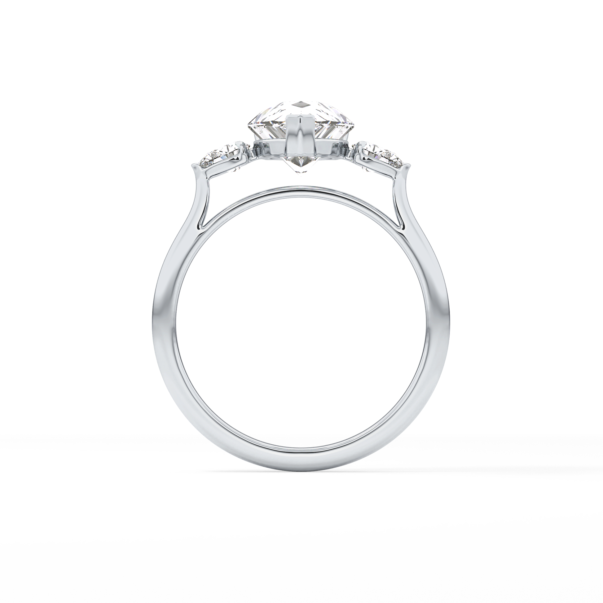 Pear Three Stone Lab Grown Diamond Engagement Ring