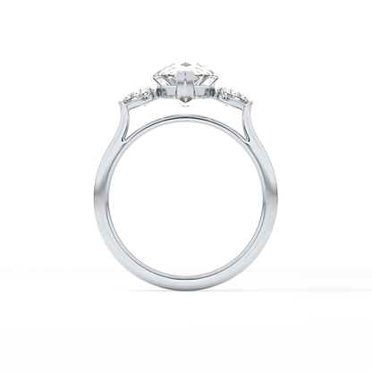 Pear Three Stone Lab Grown Diamond Engagement Ring