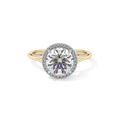 Round Halo & Split Shank Lab Grown Diamond Engagement Ring