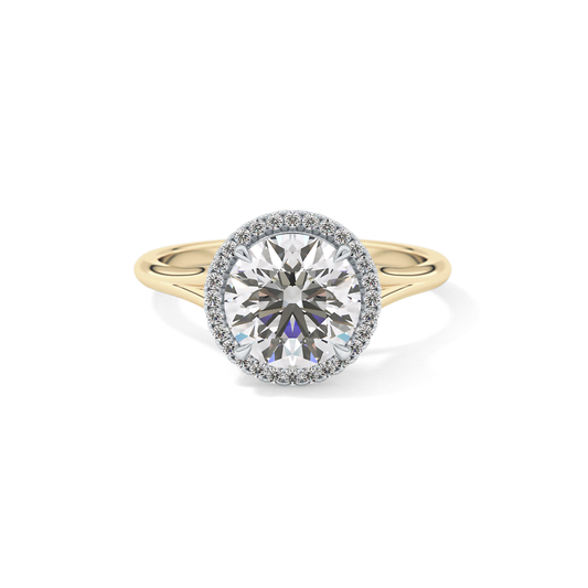 Round Halo & Split Shank Lab Grown Diamond Engagement Ring